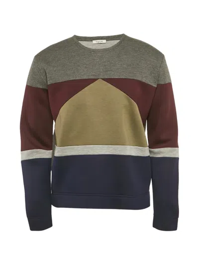 Pre-owned Valentino Paneled Crew-neck Sweatshirt In Gray