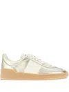 Valentino Panelled Lace-up Sneakers In Gold