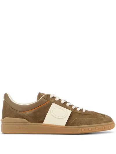 Valentino Garavani Panelled Sneakers In Brown
