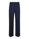 Valentino Navy Blue Tailored Trousers In Dark Blue