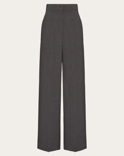 Valentino Crepe Couture Tailored Trousers In Grey