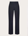 Valentino Pantalon En Crêpe Couture Femme Bleu Marine 42 In Blue
