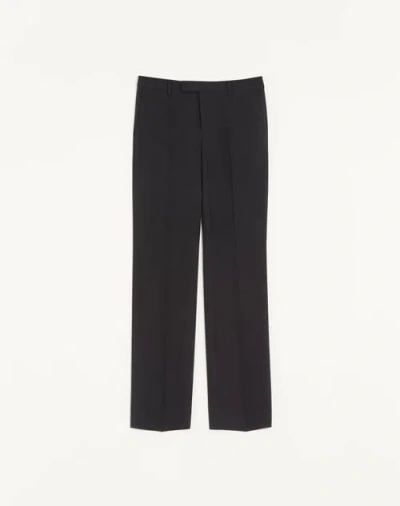 Valentino Pantalon En Laine  Homme Noir 46 In Black