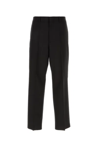 Valentino Garavani Man Graphite Wool Pant In Gray