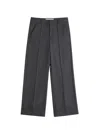Valentino Wool Gabardine Trousers With Turn-ups In Grey