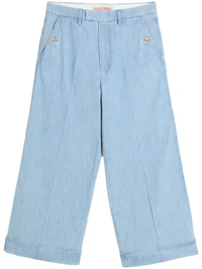 Valentino Pantalone In Denim In Blue
