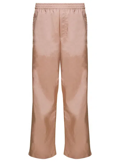 Valentino Pantalone Jogger Set Textured Nylon In Sand