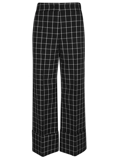 Valentino Black/ivory Chequered Trousers
