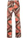 Valentino Stylish Ss23 Pants In St. Archive Manifesto Bandana Arancio For Men
