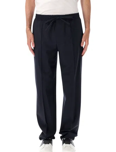 Valentino Garavani Vlogo Signature Tailored Trousers In Blue