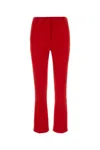 Valentino Garavani Silk Cady Trousers With Tailored Silhouette In Red