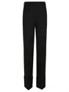 Shop Valentino Pantalone Solid Lana Vergine In No Nero