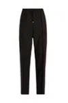 Valentino Regular Fit Black Jogging Pants In Wool-mohair Blend In E05