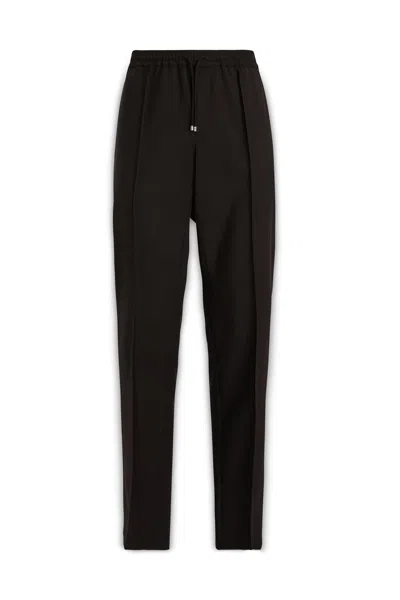 Valentino Straight-leg Drawstring Cotton Trousers In Black