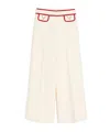 Valentino Ivory Trousers With Gold V In Neutral