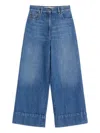Valentino Cuffed Ankle Jeans With Front Button And Zip Closure In Blue