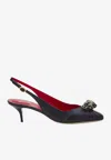 Valentino Panthea 55 Leather Slingback Pumps In Black