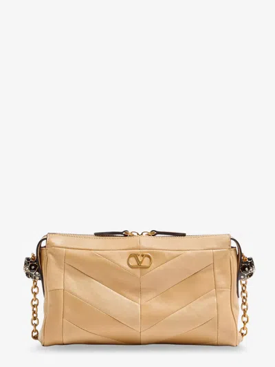 Valentino Garavani Panthea Leather Crossbody Bag In Sand
