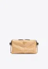 Valentino Garavani Panthea Small Shoulder Bag In Nappa Leather With A Chevron Pattern In Sand