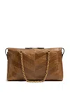 Valentino Garavani Panthea Shoulder Bag In Nappa Leather With Chevron Pattern Wom In Brown