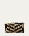 Valentino Garavani  Garavani Panthea Python And Suede Chevron Motif Shoulder Bag Woman Natu In Black