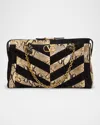 Valentino Panthea Medium Patchwork Chevron Shoulder Bag In Multi