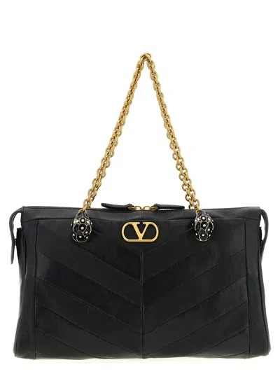 VALENTINO GARAVANI PANTHEA SHOULDER BAGS BLACK