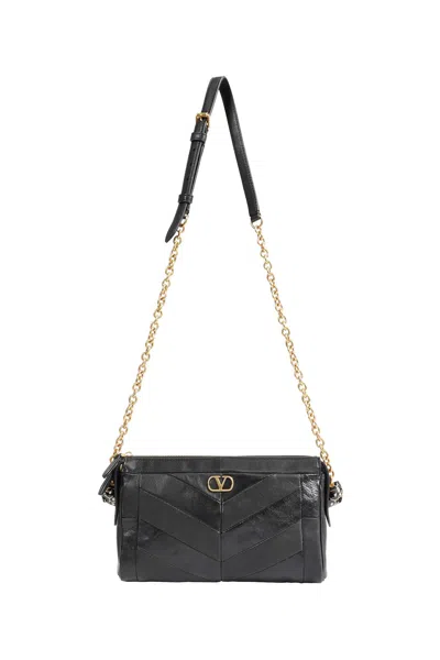 Valentino Garavani Panthea Small Shoulder Bag In Black