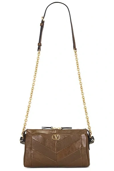 Valentino Garavani Panthea Small Shoulder Bag In Gray