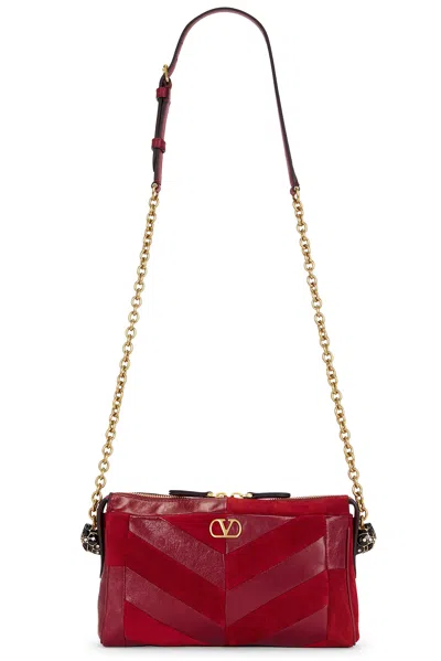 Valentino Garavani Panthea Small Shoulder Bag In Red