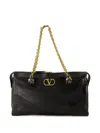 Valentino Garavani Panthea Small Shoulder In Nappa Leather With Chevron Pattern Bags In Black