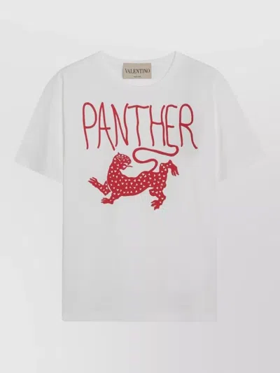 VALENTINO PANTHER GRAPHIC CREW NECK T-SHIRT SHORT SLEEVES