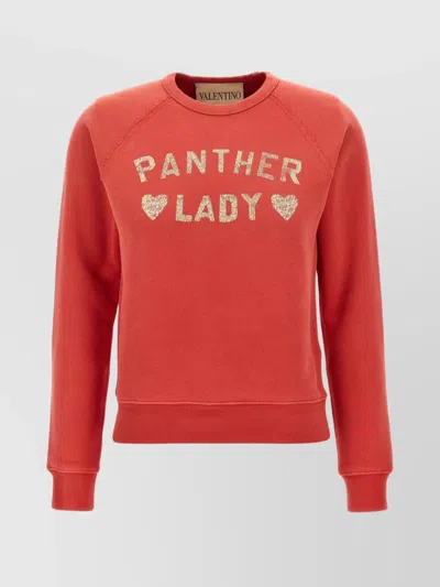 VALENTINO PANTHER LADY CREW NECK SWEATSHIRT