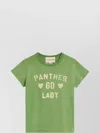 Valentino Playful Printed Cotton T-shirt With Bold Lettering In Green