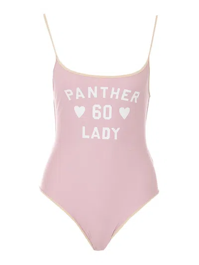 Valentino Panther Lady Patterned One Piece Swimsuit In Pink