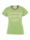 Valentino Playful Printed Cotton T-shirt With Bold Lettering In Green