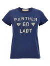 Valentino Crew Neck Graphic Print Short Sleeves Top In Blue