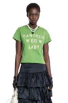Valentino Playful Printed Cotton T-shirt With Bold Lettering In Green