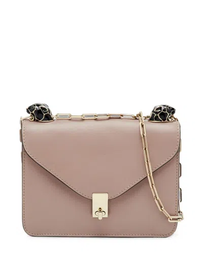 Pre-owned Valentino Garavani Panther Leather Shoulder Bag In Neutrals