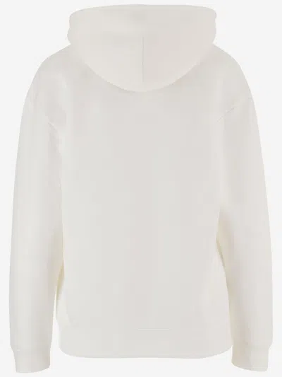 Valentino Drawstring Black Panther Print Hoodie In White