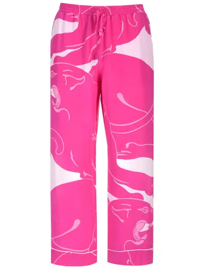 Valentino Panther Silk Trouser In Milpinpp