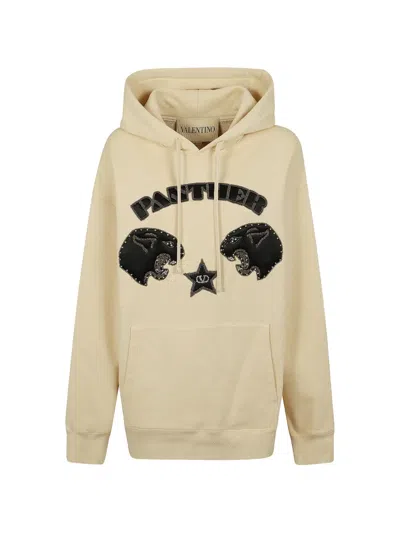 Valentino Panther-patch Star-patch Hoodie In Neutral