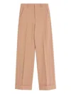 Valentino Wide-leg Trousers With Cuffed Hem And Pleats