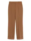 Valentino Pleated Cuffed Nylon Trousers With Side And Back Pockets In Brown
