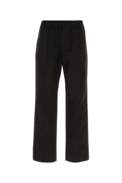 Valentino Cotton Pant With Flexible Waistband And Back Pockets In Black