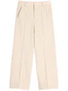 Valentino Wool Gabardine Trousers With Turn-ups In Beige