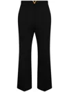 Valentino Tailored Trousers Belt Loops Gold Tone Detail In Black