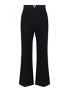 Valentino Tailored Trousers Belt Loops Gold Tone Detail In Black