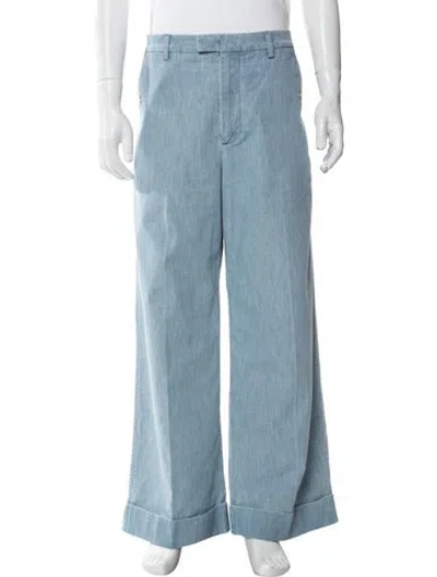 Pre-owned Valentino Pants In Blue
