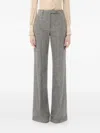 Valentino Wool Woven Flare Pants In Gray